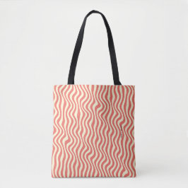 Bolso De Tela Wavy Coral Tote Bag