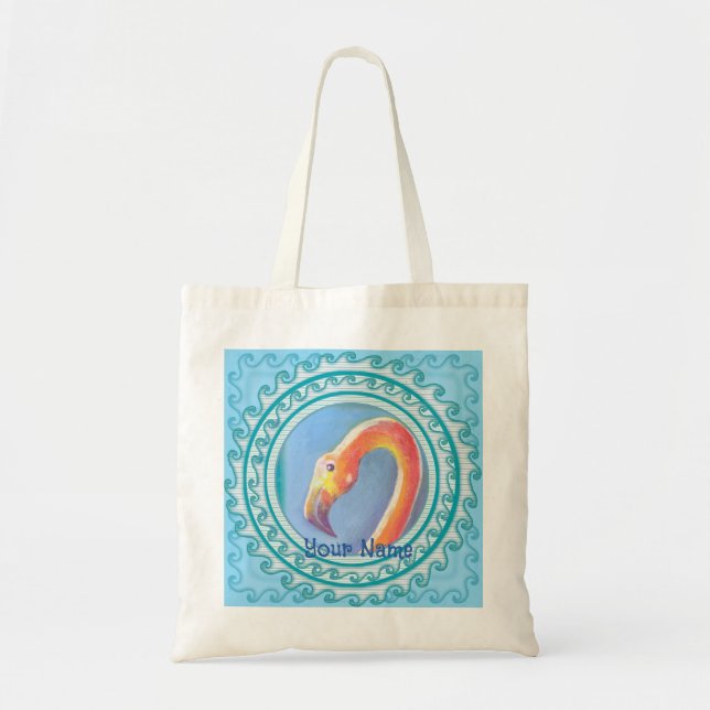 Bolso De Tela Wavy Flamingo  (Frente)
