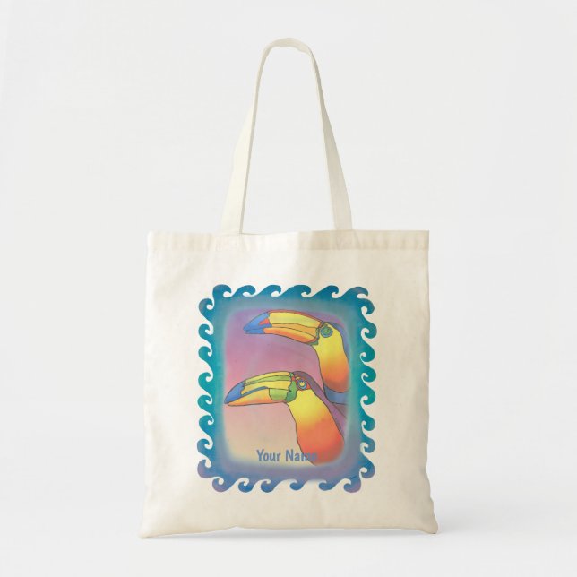 Bolso De Tela Wavy Two Toucans  (Frente)