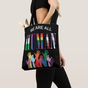 Bolso De Tela We Are All Human Colorful Hands Tote