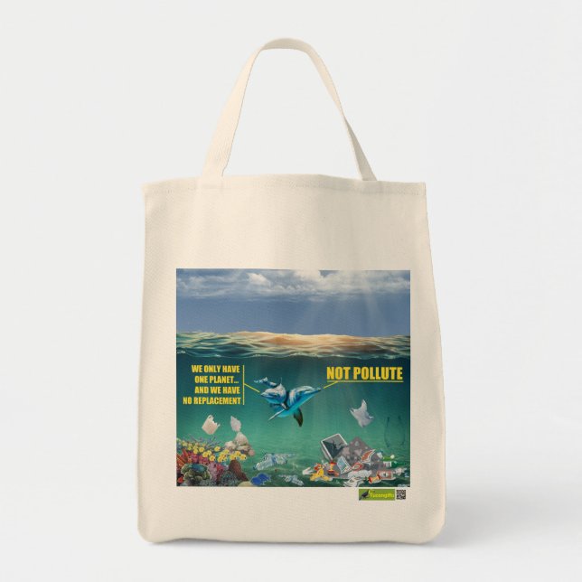 BOLSO DE TELA WE ONLY HAVE  ONE PLANET... (Frente)