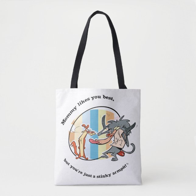 Bolso De Tela Weasel & Baboon "Mommy Likes You Best" (Anverso)
