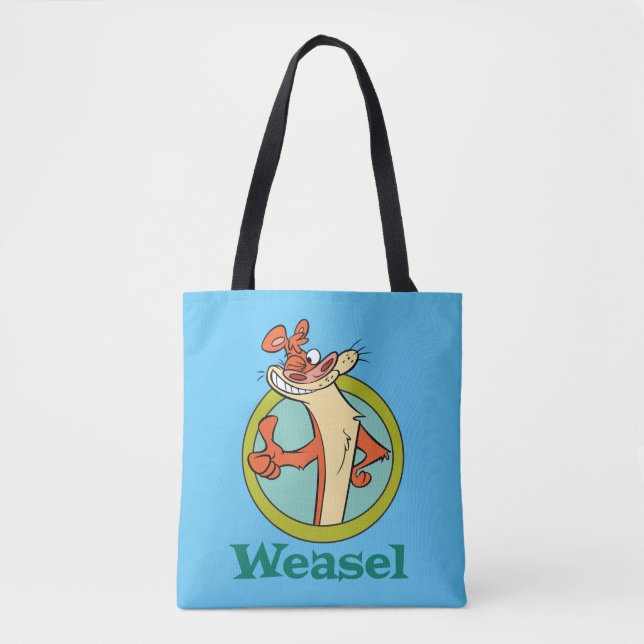 Bolso De Tela Weasel Thumbs Up Character Graphic (Anverso)
