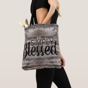 Bolso De Tela weathered WOODEN PLANKS simplemente bendecido