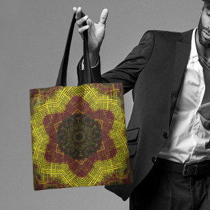 Bolso De Tela Weave Mandala Amarillo y Naranja