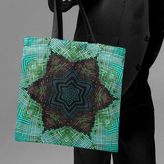 Bolso De Tela Weave Mandala Green Blue and Purple (Subido por el creador)