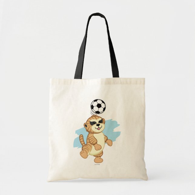 Bolso De Tela Webkinz el | Meerkat que juega a fútbol (Frente)