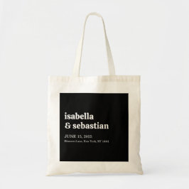 Bolso De Tela Wedding Black Retro Font
