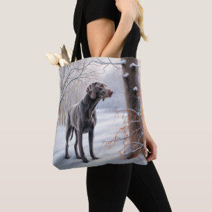 Bolso De Tela Weimaraner Deja Que Nieva A Navidades