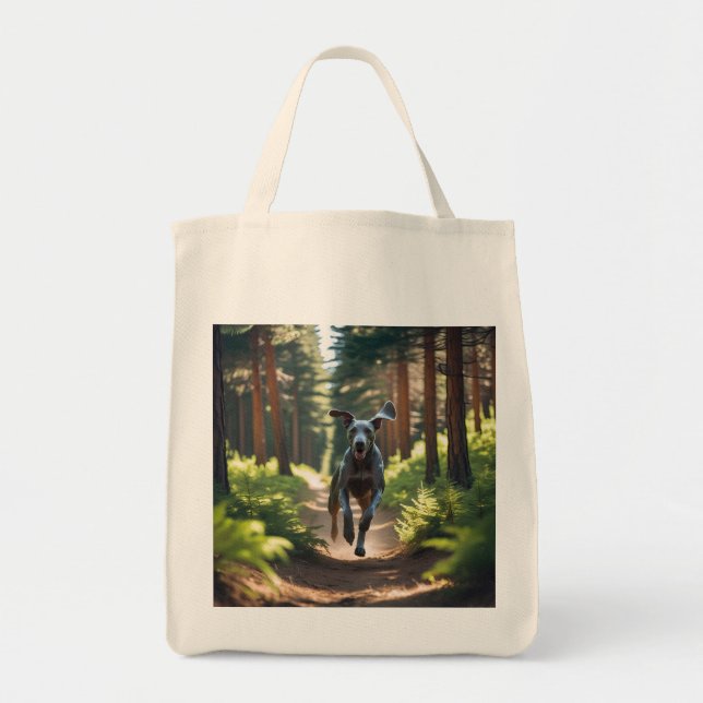 Bolso De Tela Weimaraner Elegant Grocery Tote Bag (Frente)