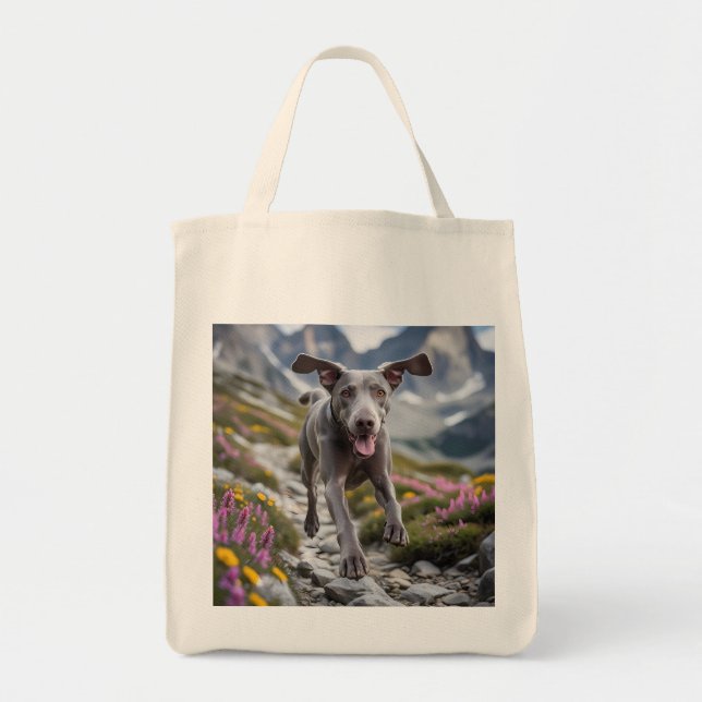 Bolso De Tela Weimaraner Elegant Grocery Tote Bag (Frente)