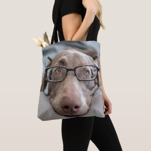 Bolso De Tela Weimaraner en vidrios elegantes