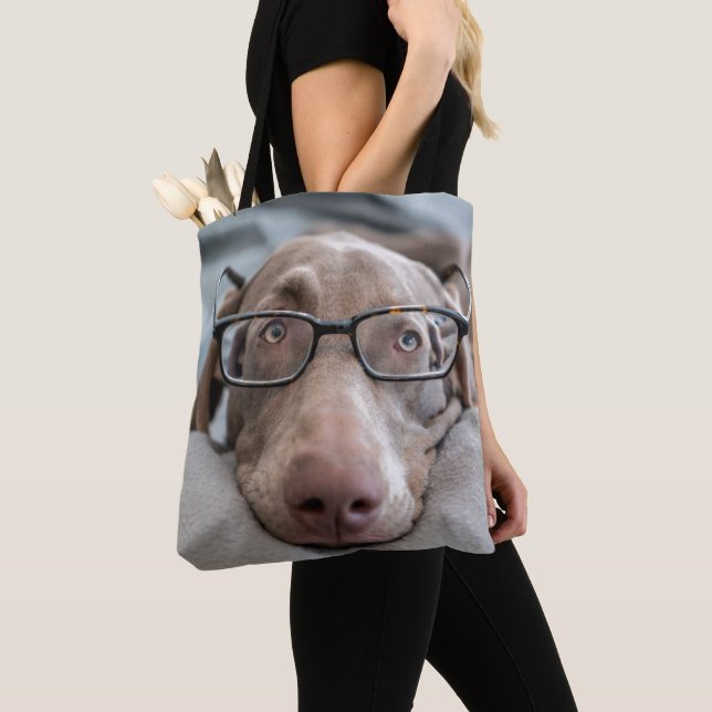 Bolso De Tela Weimaraner en vidrios elegantes (Detalle)