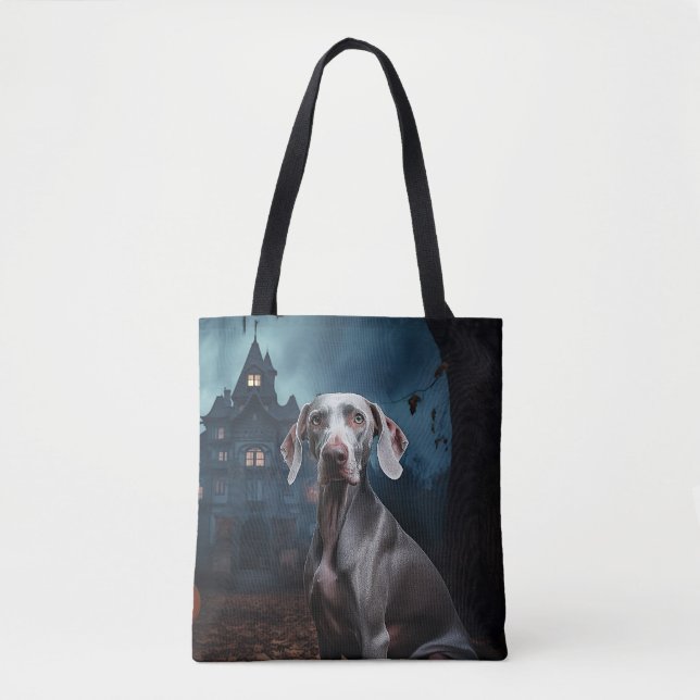 Bolso De Tela Weimaraner Halloween Scary (Anverso)