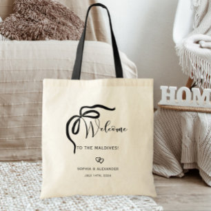 Bolso De Tela Welcome bag for destination wedding, ribbon