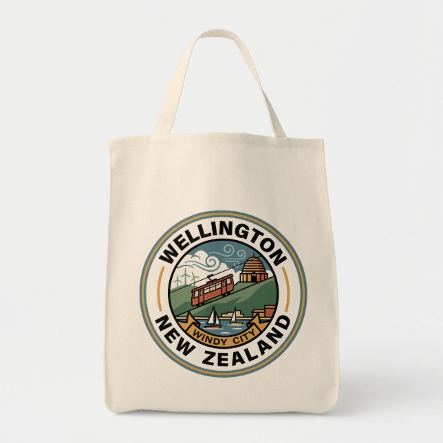 Bolso De Tela Wellington New Zealand (Frente)