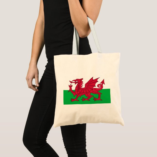 Bolso De Tela Welsh Flag (Wales) (Welsh Dragon) (Anverso (producto))