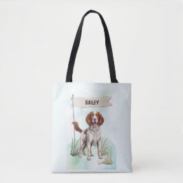 Bolso De Tela Welsh Springer Spaniel Watercolor Personalized Dog
