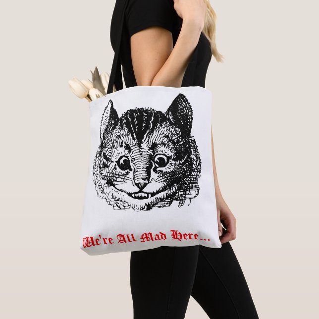 Bolso De Tela We're All Mad Here - Cheshire Cat Wonderland  (Detalle)