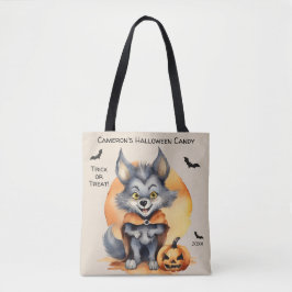Bolso De Tela Werewolf Halloween Trick o Treta Candy