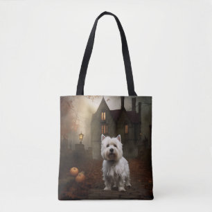 Bolso De Tela West Highland White Terrier Halloween Aterrador