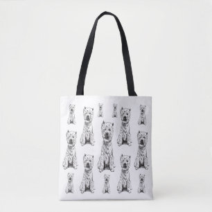 Bolso De Tela West Highland White Terrier. "Westy" - Pattern