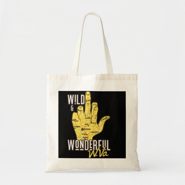 Bolso De Tela West Virginia Map WV Middle Finger Funny WV Souven (Frente)
