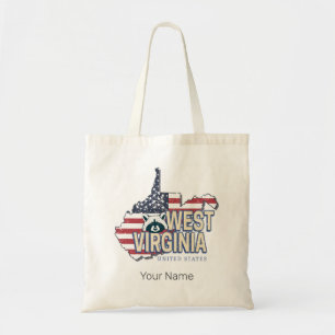 Bolso De Tela West Virginia United States Retro Map Vintage USA