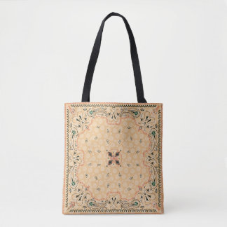 Bolso De Tela Western Paisley Gold Bandana Print Cowgirl