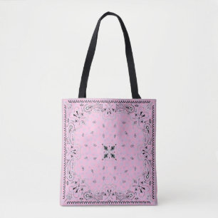 Bolso De Tela Western Paisley Pink Bandana Print Cowgirl