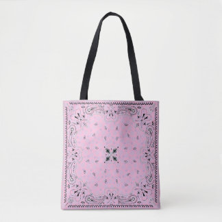 Bolso De Tela Western Paisley Pink Bandana Print Cowgirl