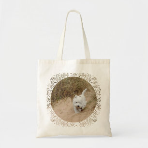 Bolso De Tela Westie en las dunas de arena