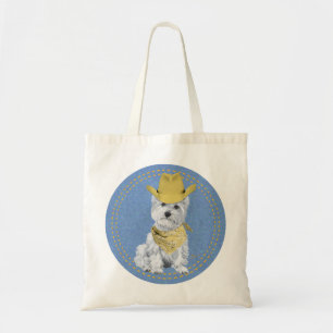 Bolso De Tela Westie en las Rocas