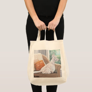 Bolso De Tela Westie Mirando hacia fuera una ventana
