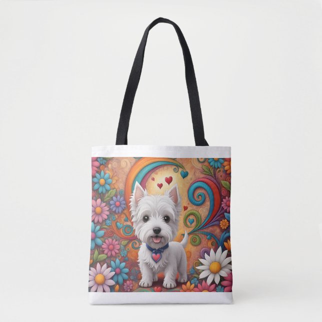 Bolso De Tela Westie Tote Bag (Anverso)