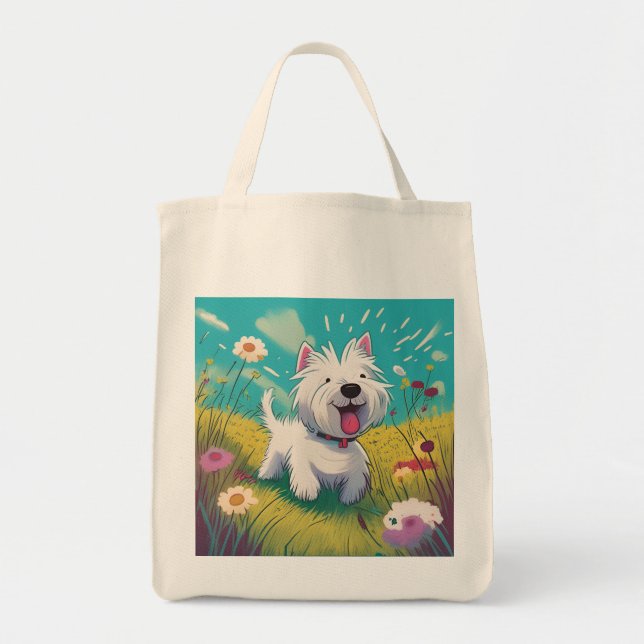 Bolso De Tela Westie Tote Bag - Westie viviendo su mejor vida (Frente)