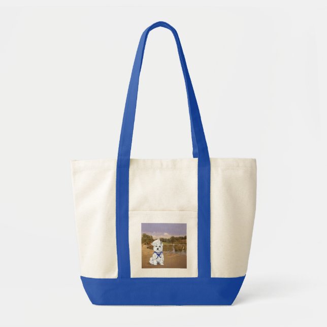 Bolso De Tela Westie y veleros (Frente)