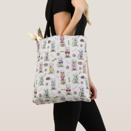 Bolso De Tela Westis blancos con accesorios caprichosos
