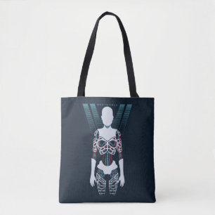 Bolso De Tela Westworld   Android Skeleton Over Logo
