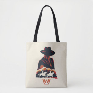 Bolso De Tela Westworld Hombre con silueta del desierto negro