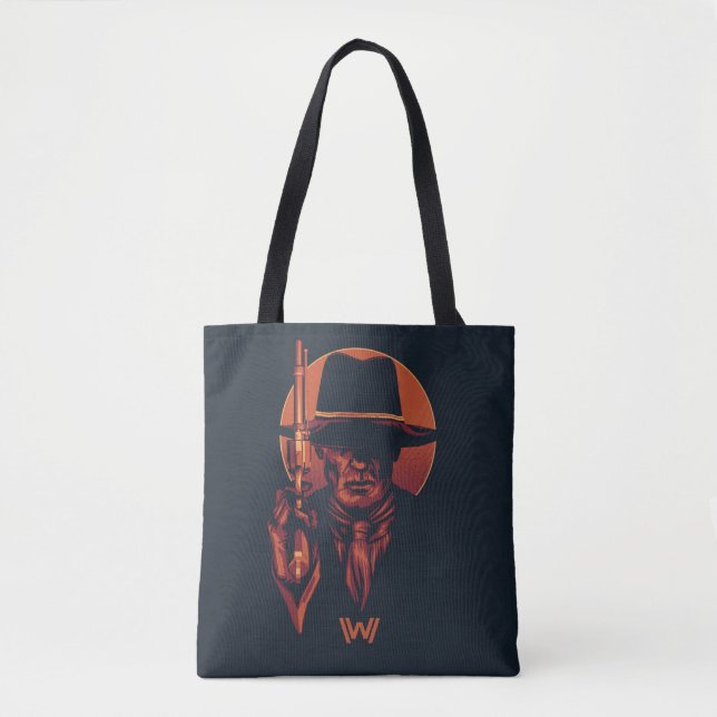 Bolso De Tela Westworld | Hombre de negro con rebelión (Anverso)