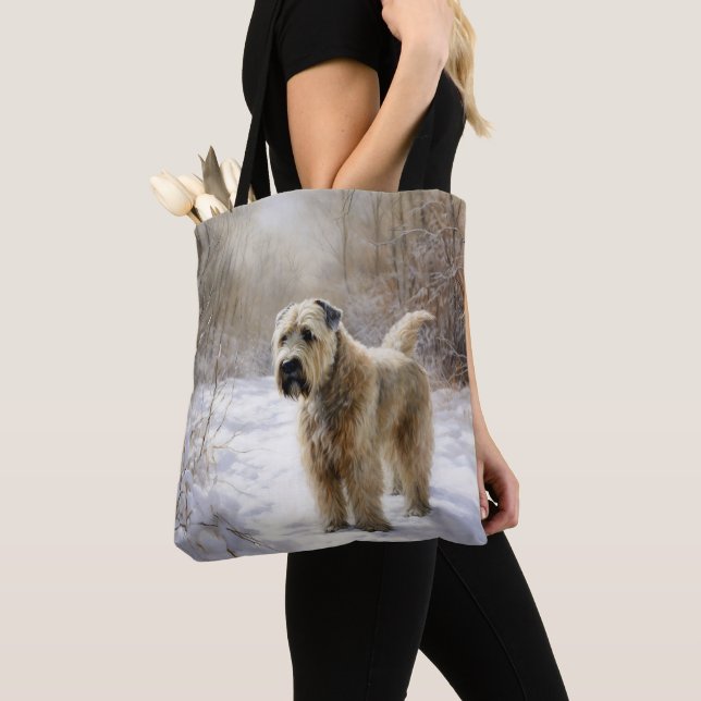 Bolso De Tela Wheaten Terrier Let It Snow Navidades (Detalle)