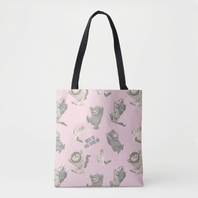 Bolso De Tela Where the Wild Things Are Pink Star Pattern (Anverso)