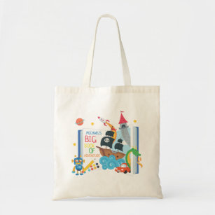 Bolso De Tela Whimsical Boy Library Book Tote Bag