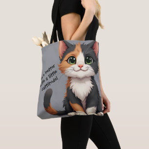 Bolso De Tela Whimsical Calico Kitten con Cattitude