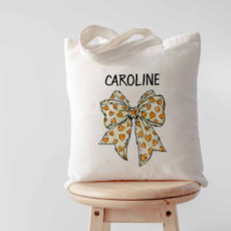Bolso De Tela Whimsical Coquette Naranja Amarillo Corazón