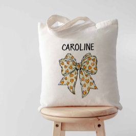 Bolso De Tela Whimsical Coquette Naranja Amarillo Corazón