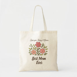 Bolso De Tela Whimsical Floral Personalized Best Mom Tote Bag