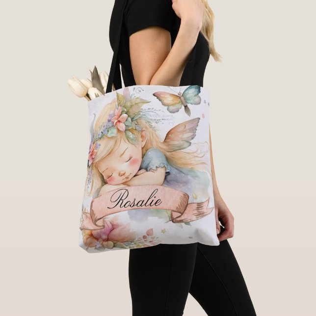 Bolso De Tela Whimsical Floral Sweets Dreams Sleeping Fairy Chic (Detalle)