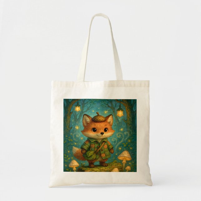 Bolso De Tela Whimsical Fox Explorer Art (Frente)